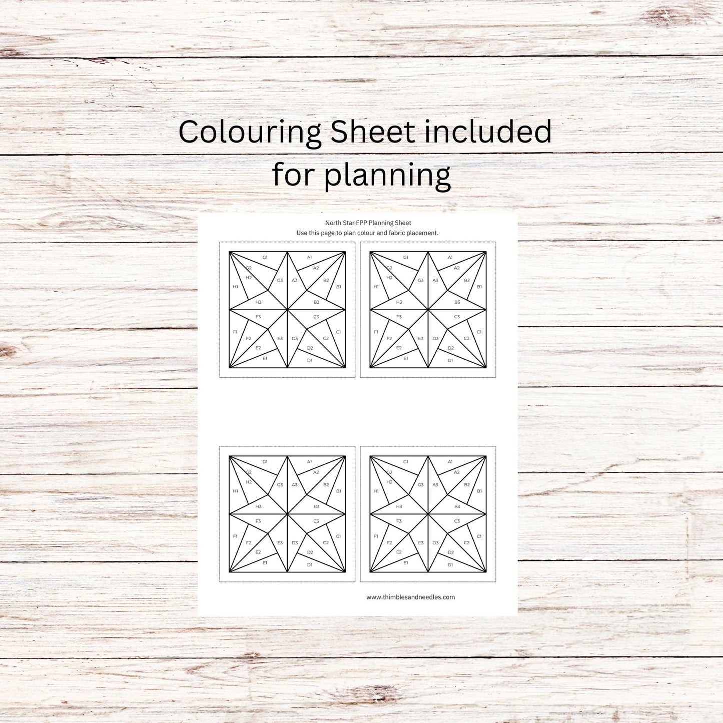 North Star FPP Foundation Paper Piecing quilt block pattern Digital Download