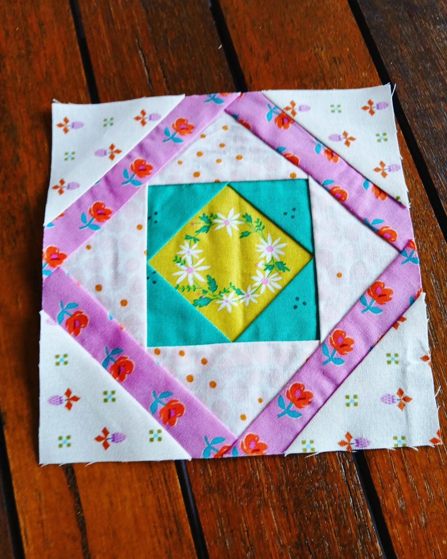 Square in a Frame FPP Foundation Paper Piecing quilt block pattern Digital Download