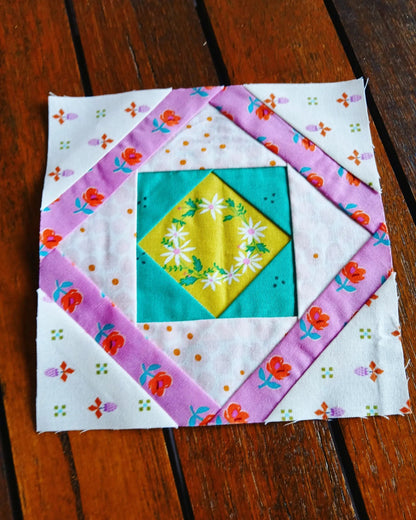 Square in a Frame FPP Foundation Paper Piecing quilt block pattern Digital Download