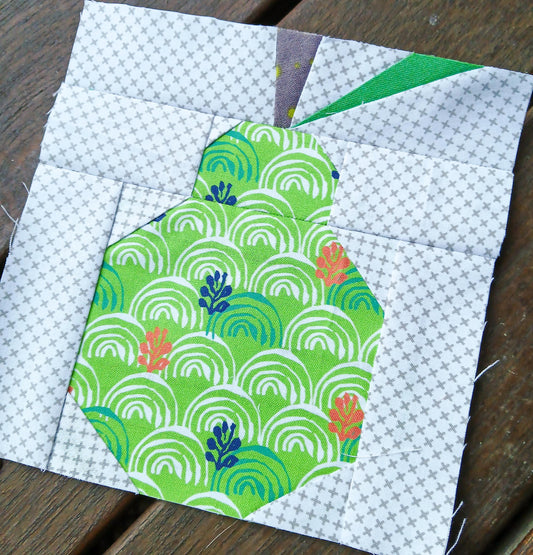 Pear FPP Foundation Paper Piecing quilt block pattern Digital Download