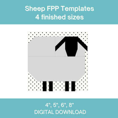 Sheep FPP Foundation Paper Piecing quilt block pattern Digital Download