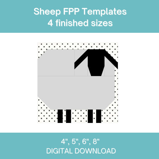 Sheep FPP Foundation Paper Piecing quilt block pattern Digital Download