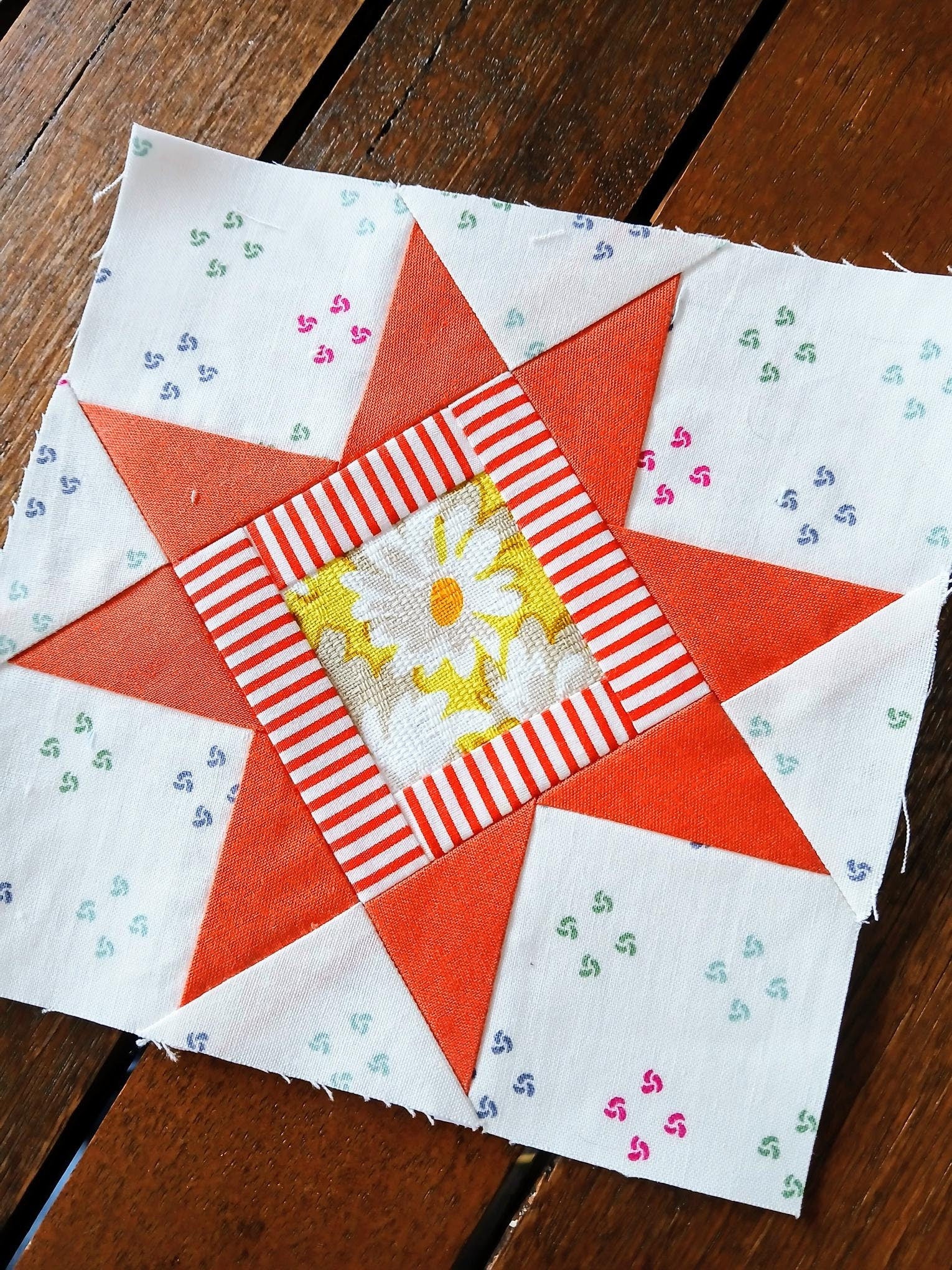 Square in a Star FPP Foundation Paper Piecing quilt block pattern Digital Download