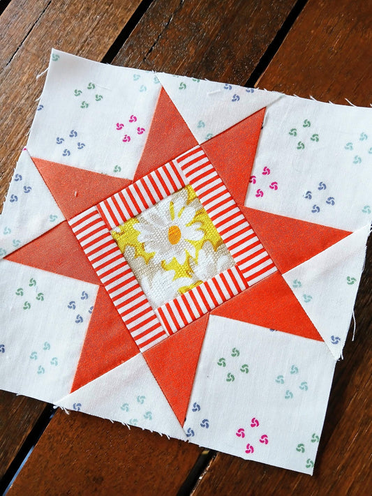 Square in a Star FPP Foundation Paper Piecing quilt block pattern Digital Download