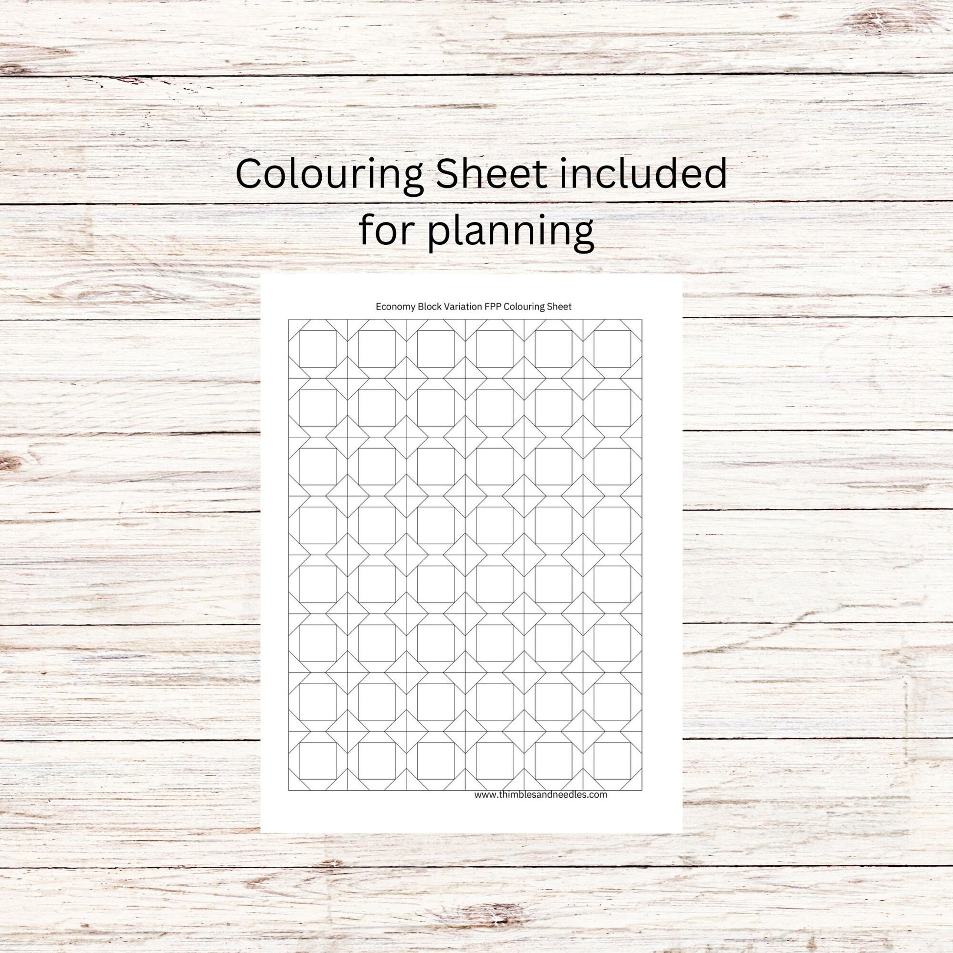 Economy Block Variation FPP Foundation Paper Piecing quilt block pattern Digital Download