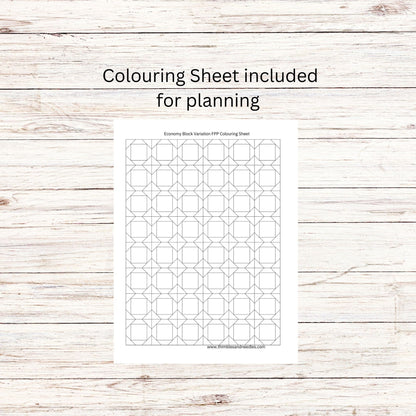 Economy Block Variation FPP Foundation Paper Piecing quilt block pattern Digital Download