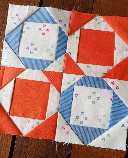 Economy Block Variation FPP Foundation Paper Piecing quilt block pattern Digital Download