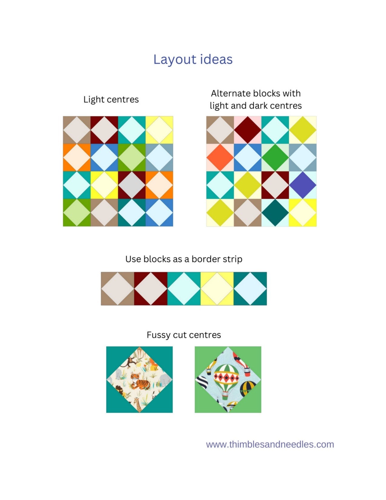 Square on Point FPP Foundation Paper Piecing quilt block pattern Digital Download