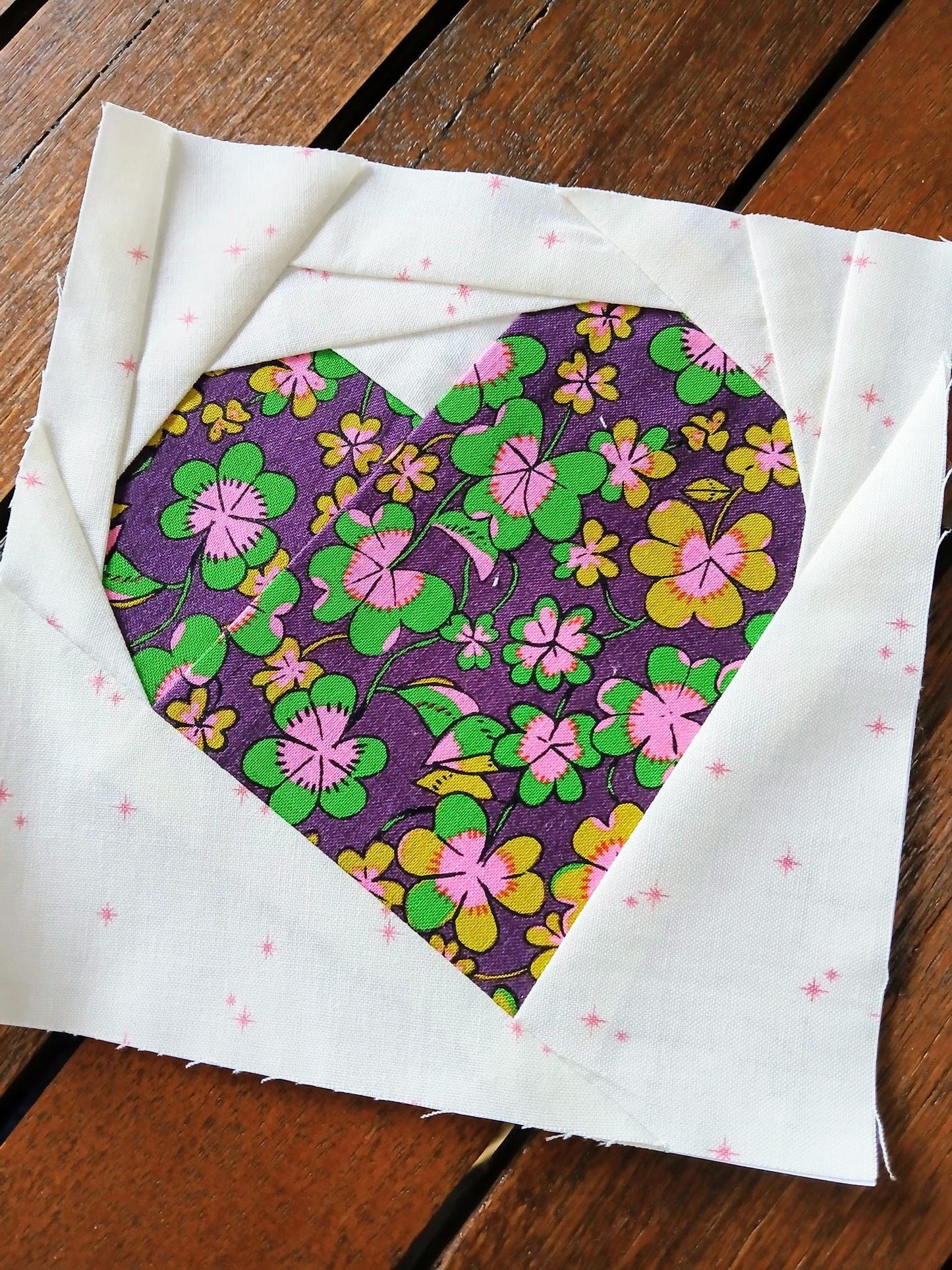 Heart FPP Foundation Paper Piecing quilt block pattern Digital Download
