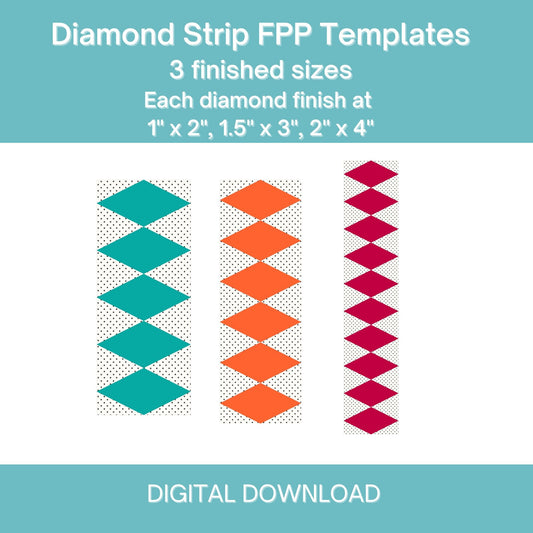 Diamond quilt Border FPP Foundation Paper Piecing quilt block pattern Digital Download