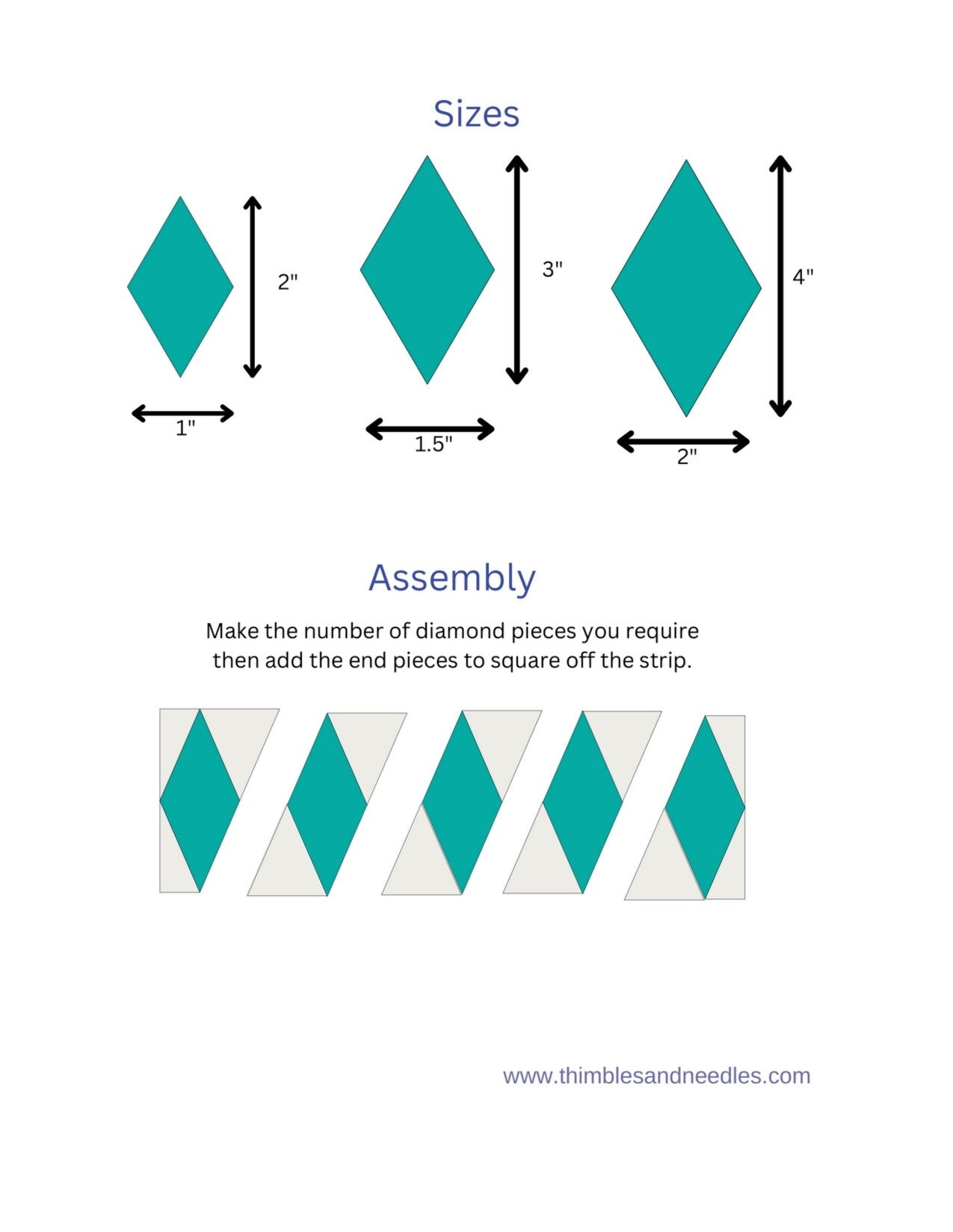 Diamond quilt Border FPP Foundation Paper Piecing quilt block pattern Digital Download