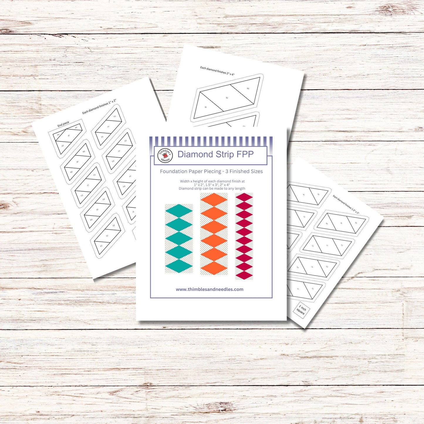 Diamond quilt Border FPP Foundation Paper Piecing quilt block pattern Digital Download