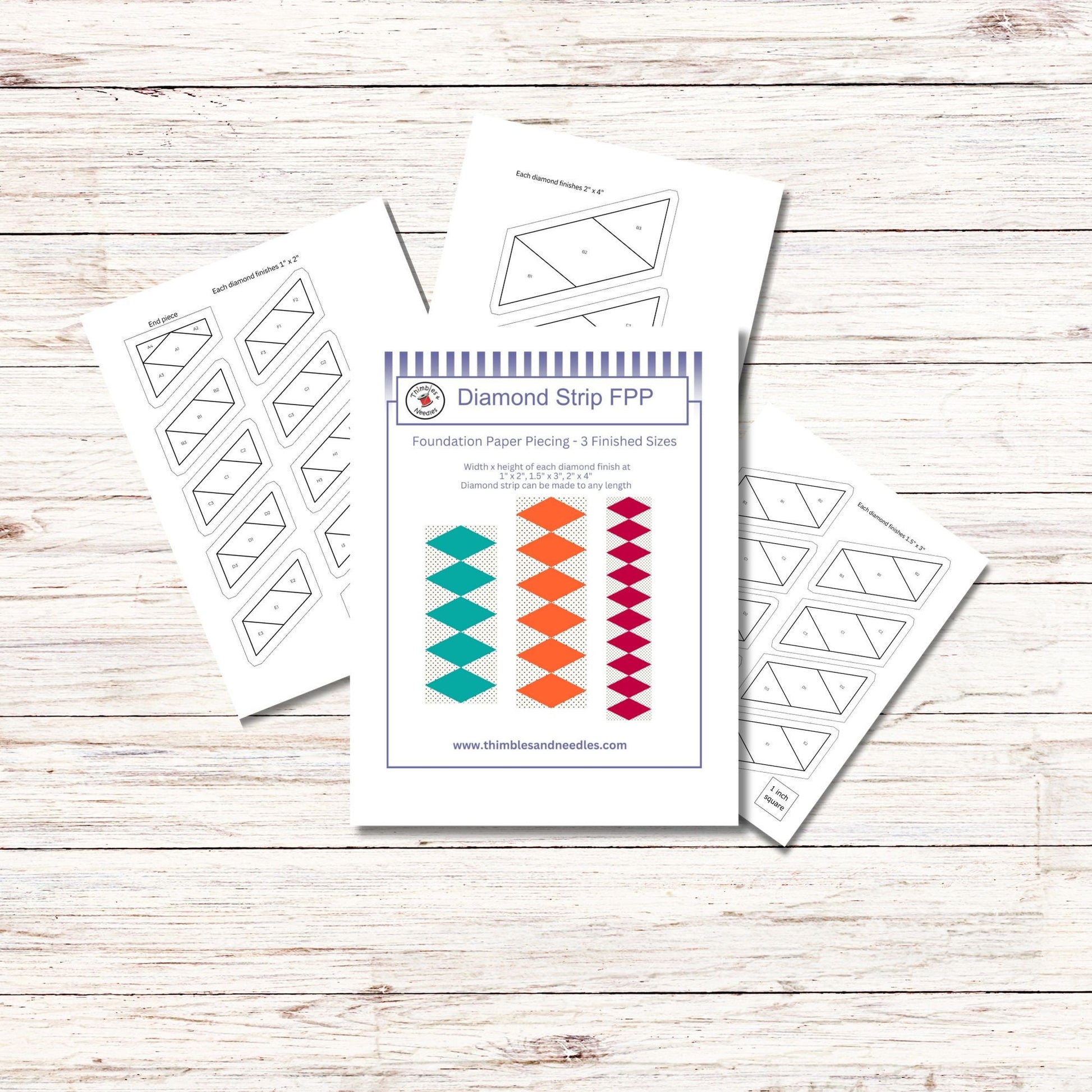Diamond quilt Border FPP Foundation Paper Piecing quilt block pattern Digital Download