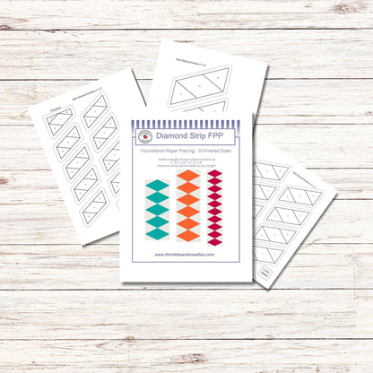 Diamond quilt Border FPP Foundation Paper Piecing quilt block pattern Digital Download