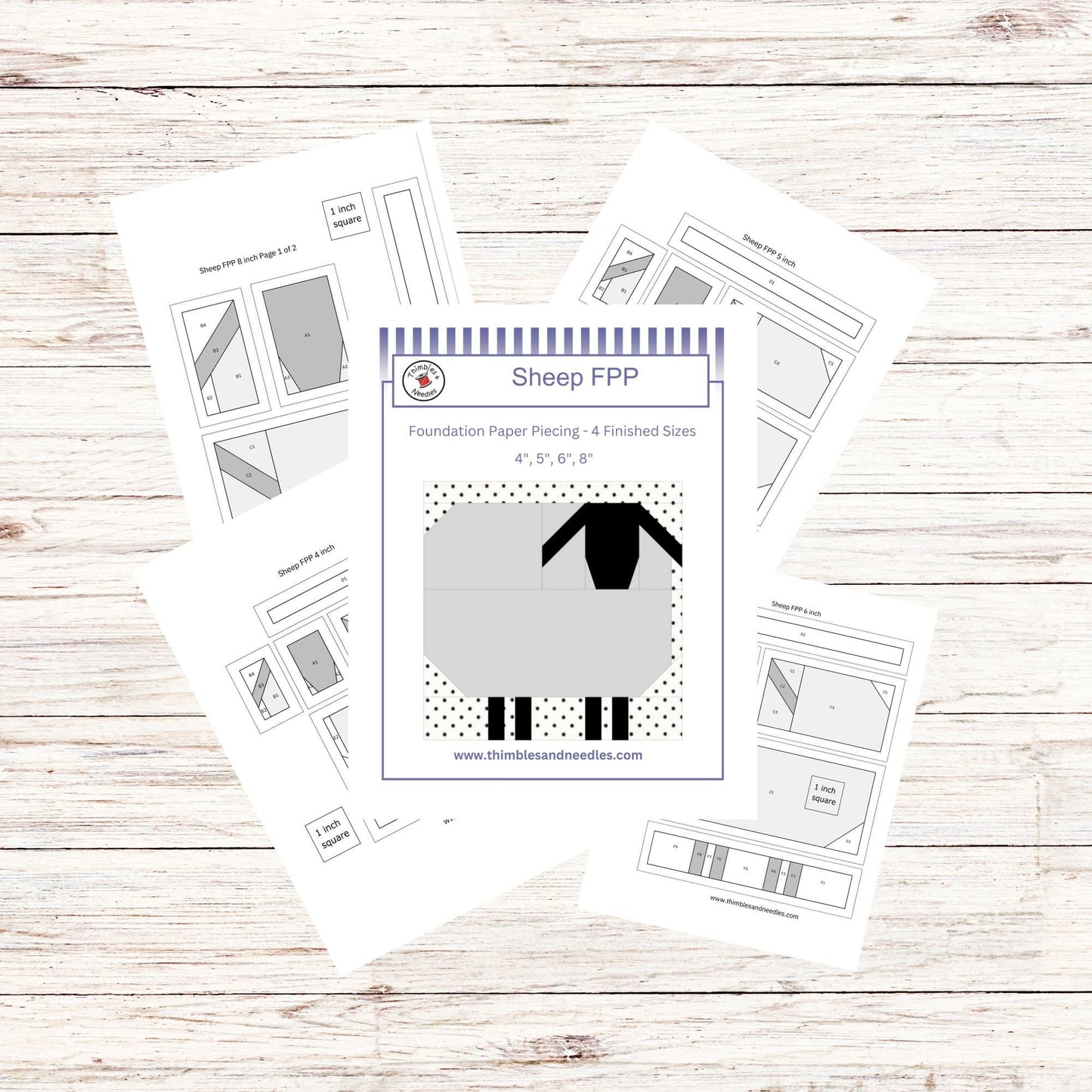Sheep FPP Foundation Paper Piecing quilt block pattern Digital Download
