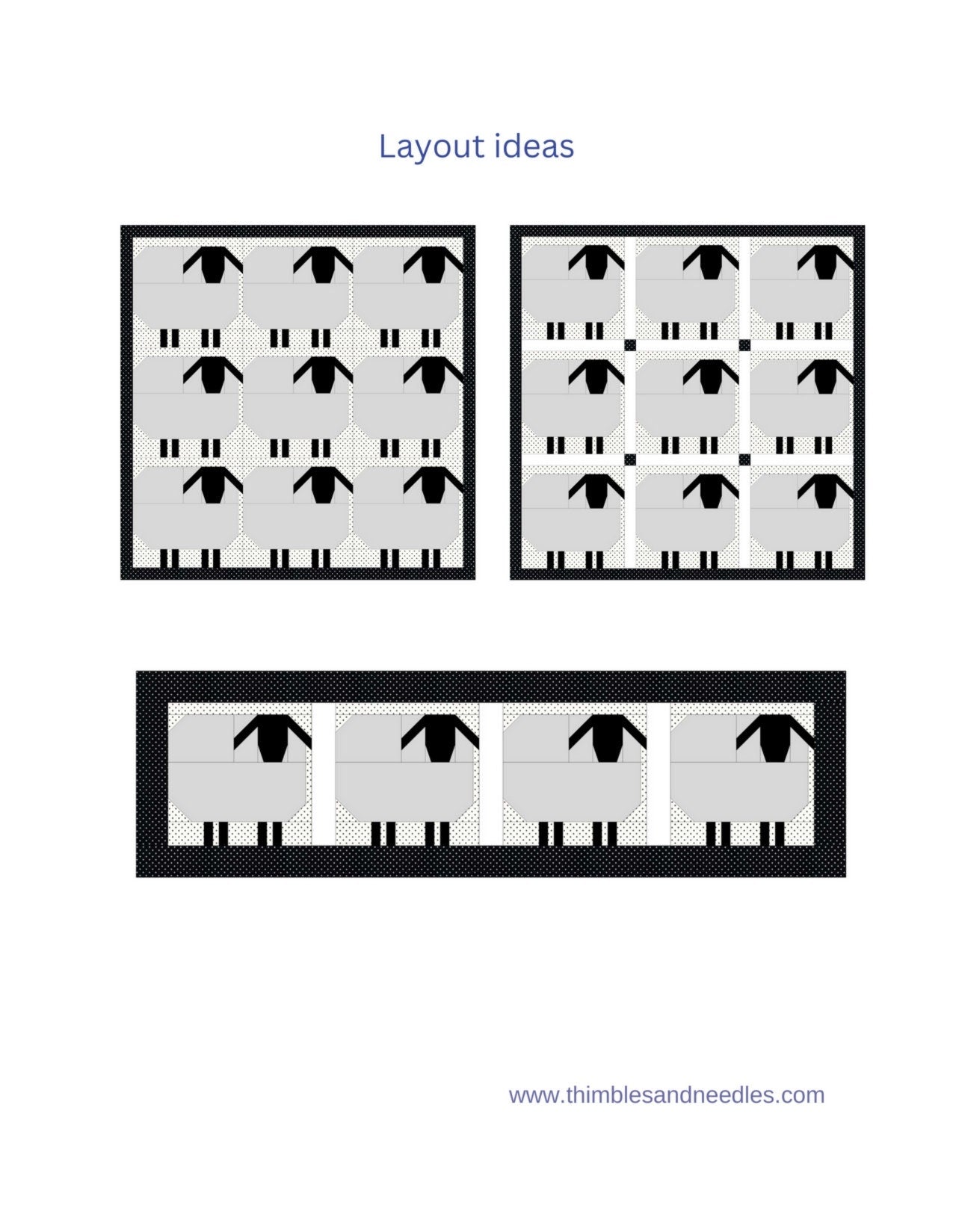 Sheep FPP Foundation Paper Piecing quilt block pattern Digital Download