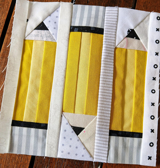 Pencil Pack FPP Foundation Paper Piecing quilt block pattern Digital Download