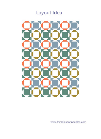 Economy Block Variation FPP Foundation Paper Piecing quilt block pattern Digital Download