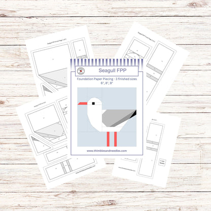 Seagull FPP Foundation Paper Piecing quilt block pattern Digital Download
