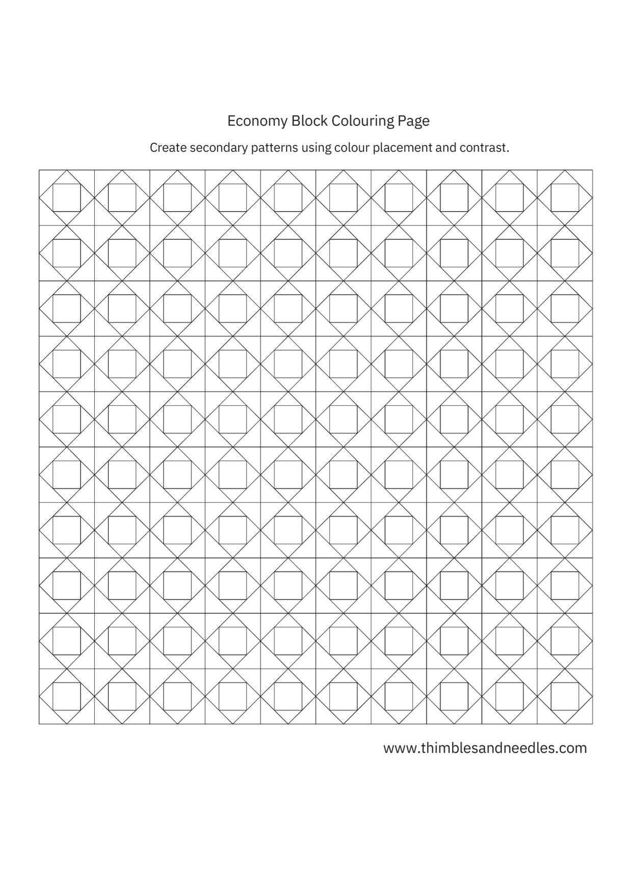 Economy Block FPP Foundation Paper Piecing quilt block pattern Digital Download