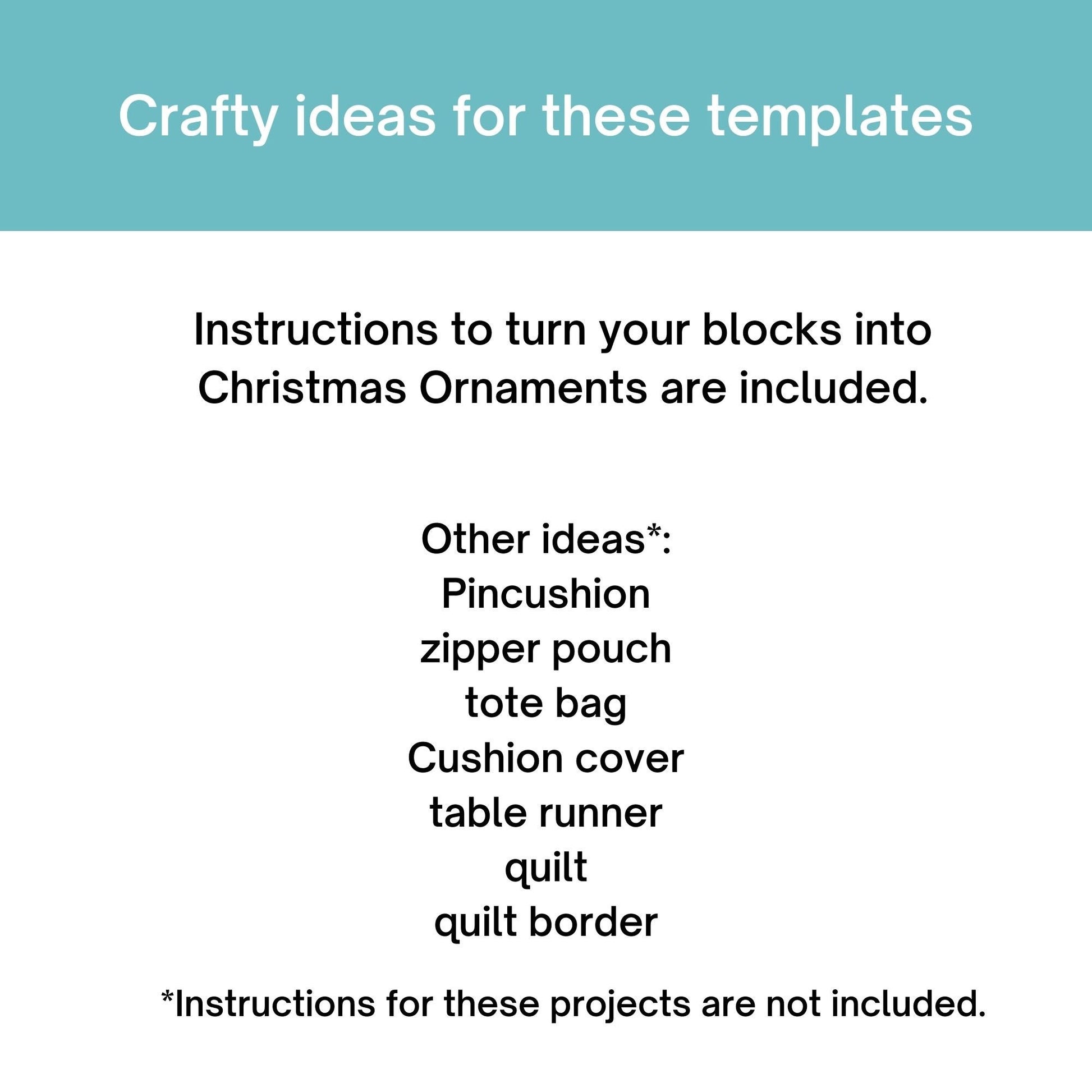 Christmas Ornaments FPP pattern Foundation Paper Piecing quilt block pattern PDF