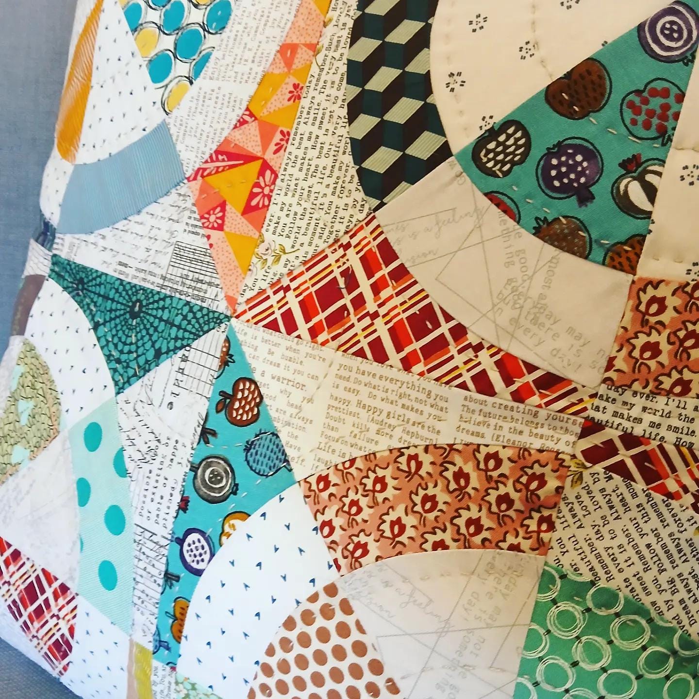 Like Clockwork Quilted Cushion Pillow Pattern PDF Digital Download