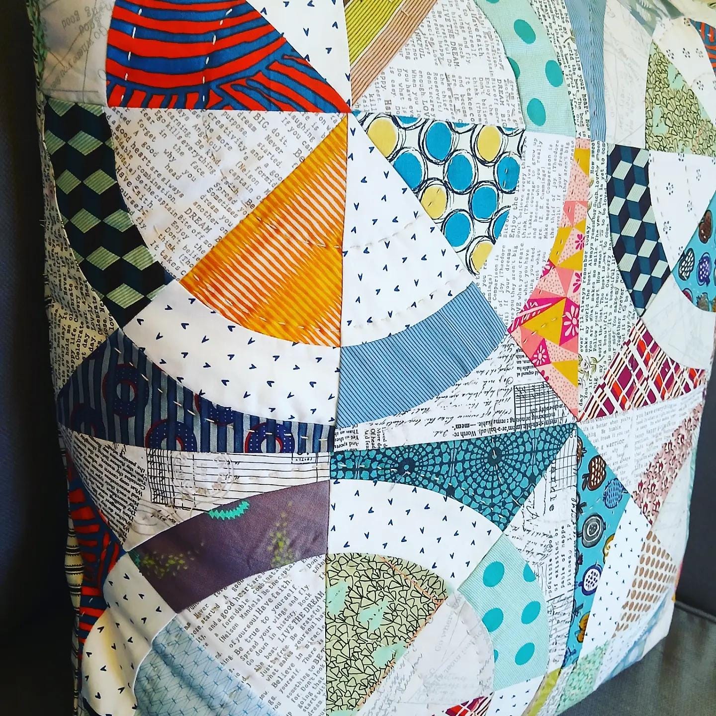 Like Clockwork Quilted Cushion Pillow Pattern PDF Digital Download