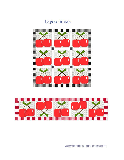 Cherry on Top FPP Foundation Paper Piecing quilt block pattern Digital Download