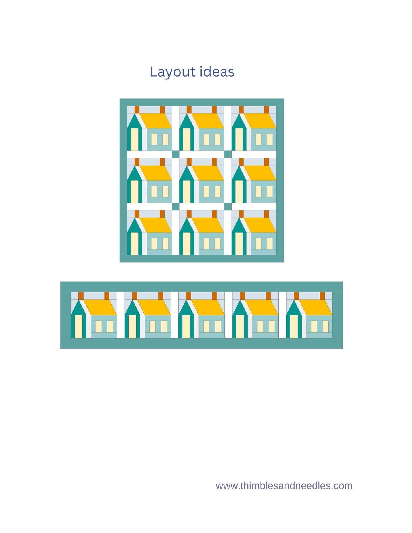 School House FPP Foundation Paper Piecing quilt block pattern Digital Download