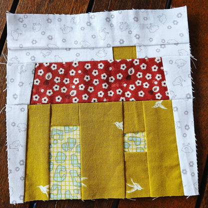 Woodland Houses and Trees FPP Foundation Paper Piecing quilt block pattern Digital Download