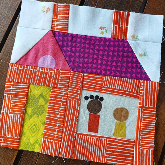 House FPP Foundation Paper Piecing quilt block pattern Digital Download
