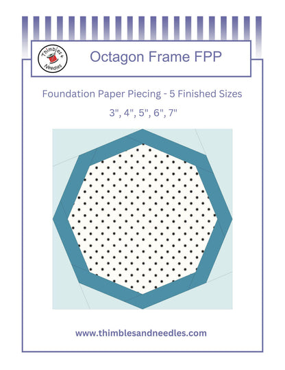 Octagon Frame FPP Foundation Paper Piecing quilt block pattern Digital Download