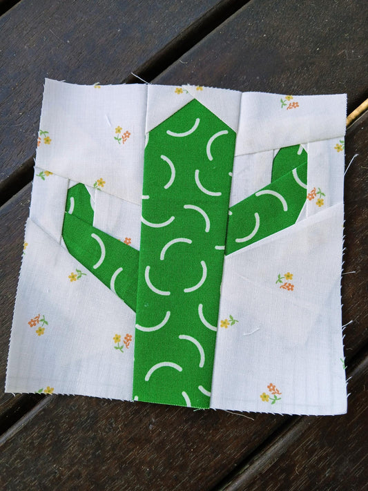 Cactus FPP Foundation Paper Piecing quilt block pattern Digital Download