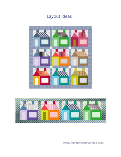 House FPP Foundation Paper Piecing quilt block pattern Digital Download