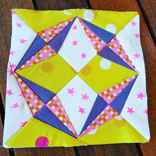 Geometric Star FPP Foundation Paper Piecing quilt block pattern Digital Download