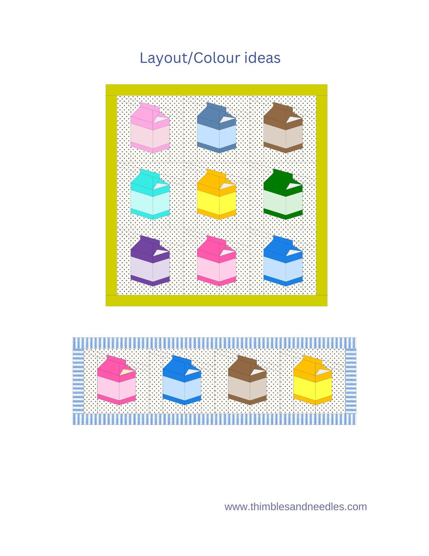 Juice Box FPP Foundation Paper Piecing quilt block pattern Digital Download