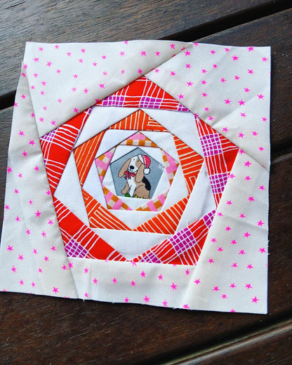 Pentagon Twist FPP Foundation Paper Piecing quilt block pattern Digital Download