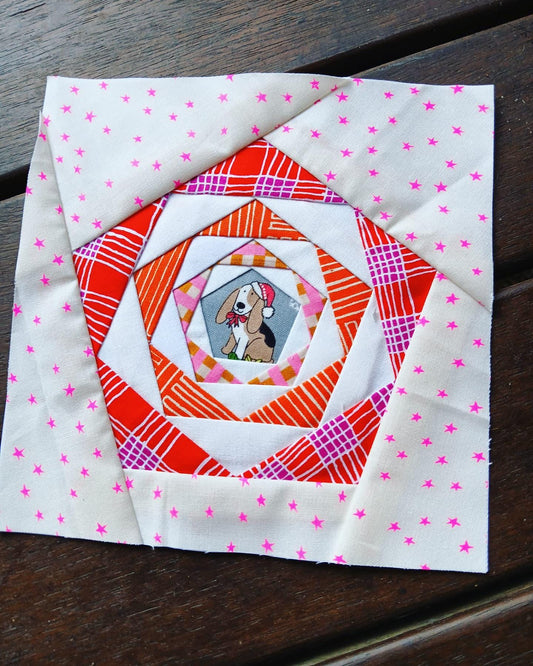 Pentagon Twist FPP Foundation Paper Piecing quilt block pattern Digital Download