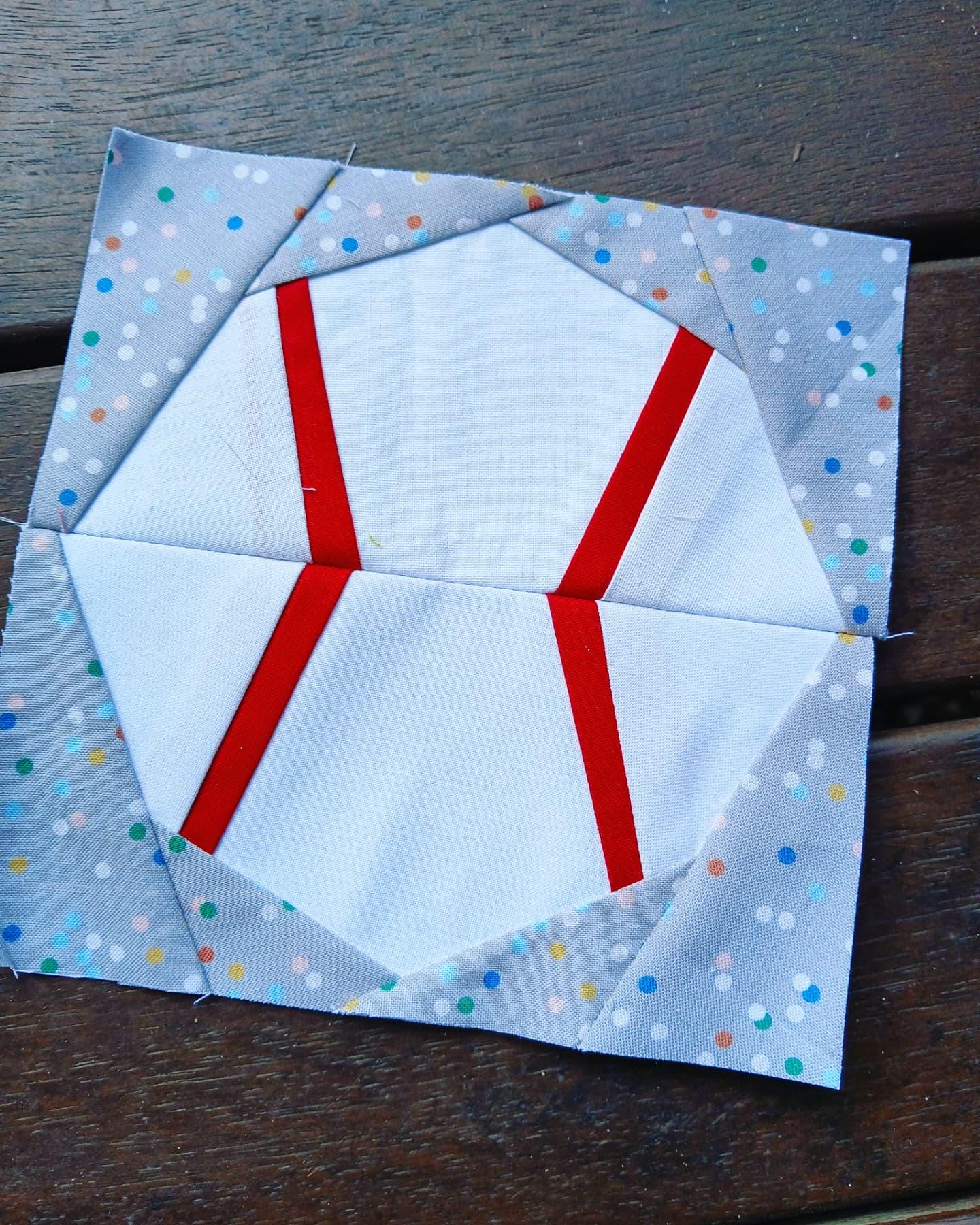 Baseball FPP Foundation Paper Piecing quilt block pattern Digital Download