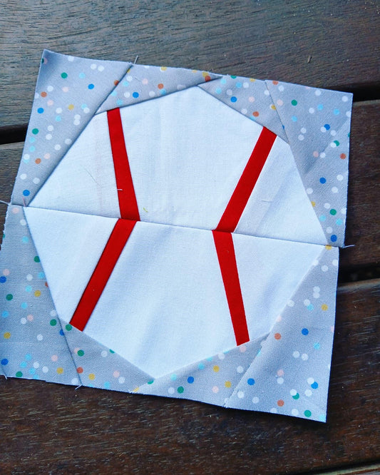 Baseball FPP Foundation Paper Piecing quilt block pattern Digital Download