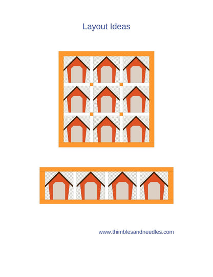 Dog Kennel FPP Foundation Paper Piecing quilt block pattern Digital Download