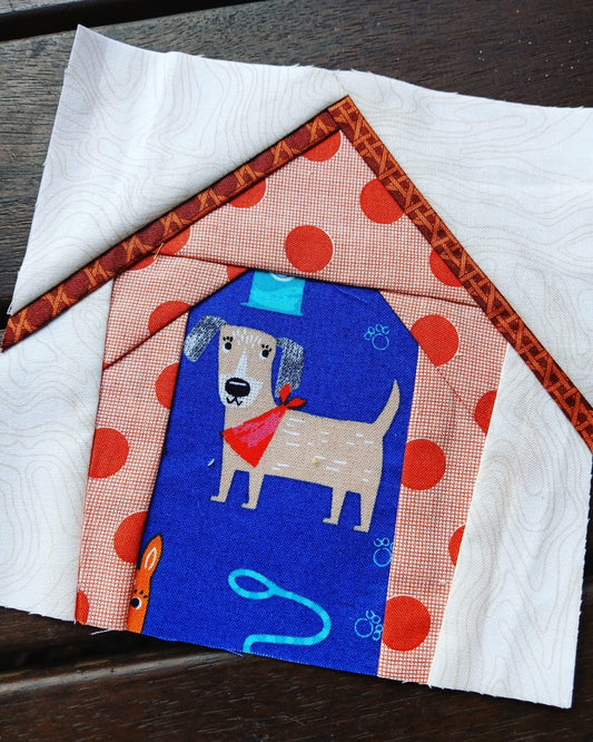 Dog Kennel FPP Foundation Paper Piecing quilt block pattern Digital Download