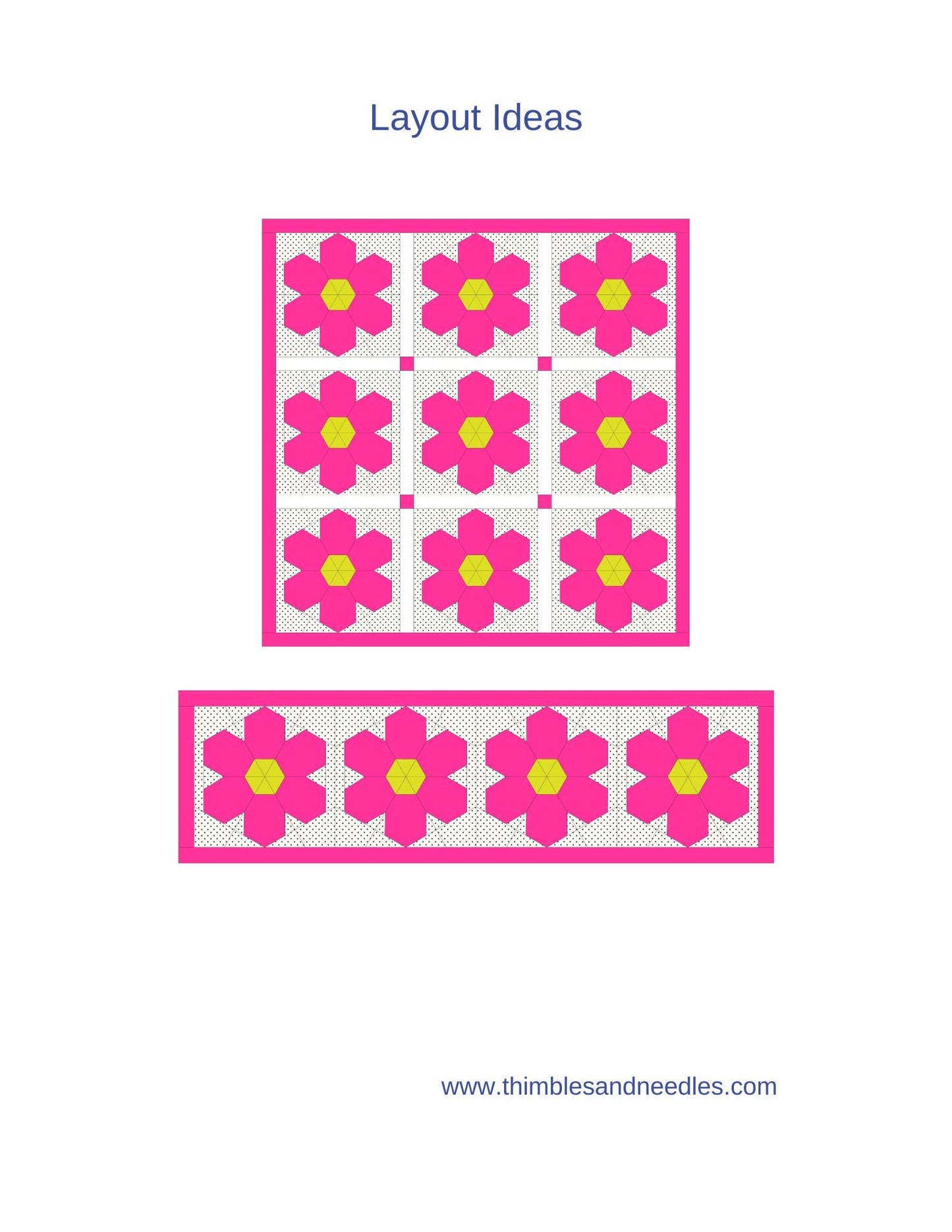 Hexie Flower Foundation Paper Piecing quilt block pattern Digital Download