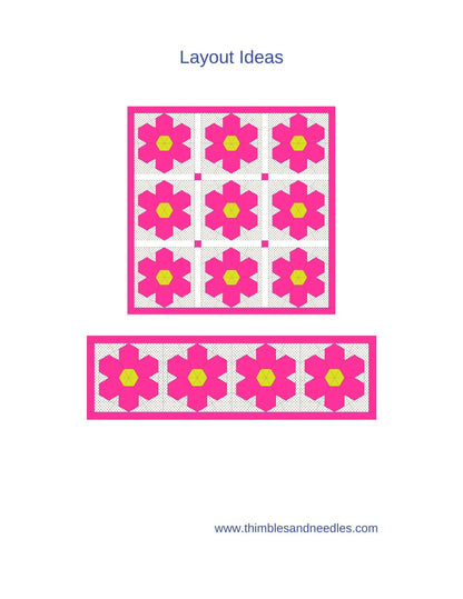 Hexie Flower Foundation Paper Piecing quilt block pattern Digital Download