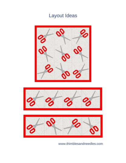 Scissors Foundation Paper Piecing quilt block pattern Digital Download