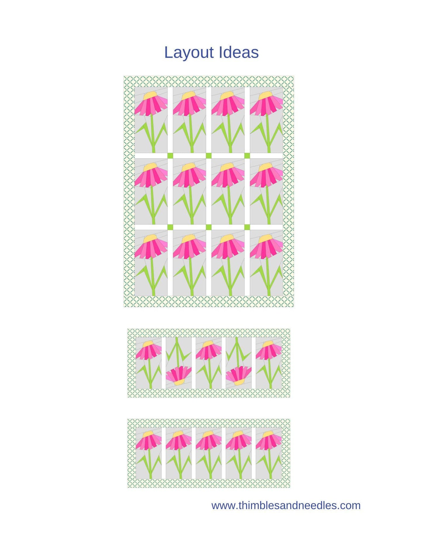 Daisy Flower FPP Foundation Paper Piecing quilt block pattern Digital Download