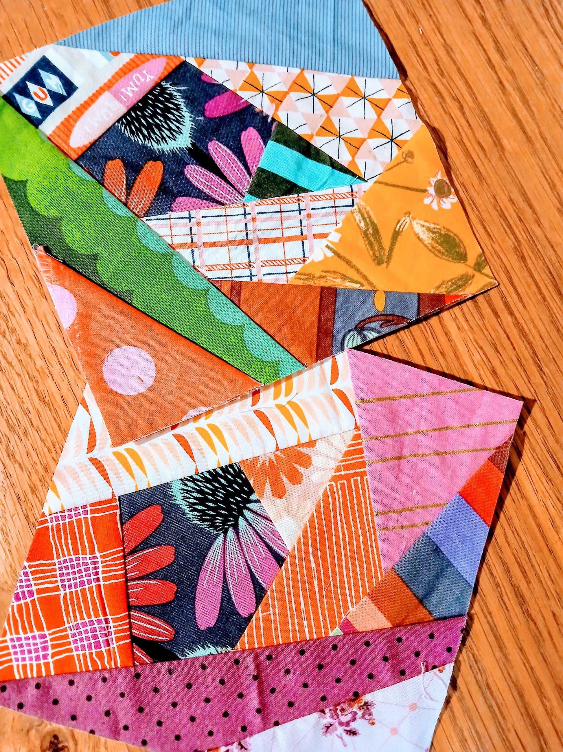 Crazy Patchwork 4 Block Bundle FPP Foundation Paper Piecing quilt block pattern Digital Download
