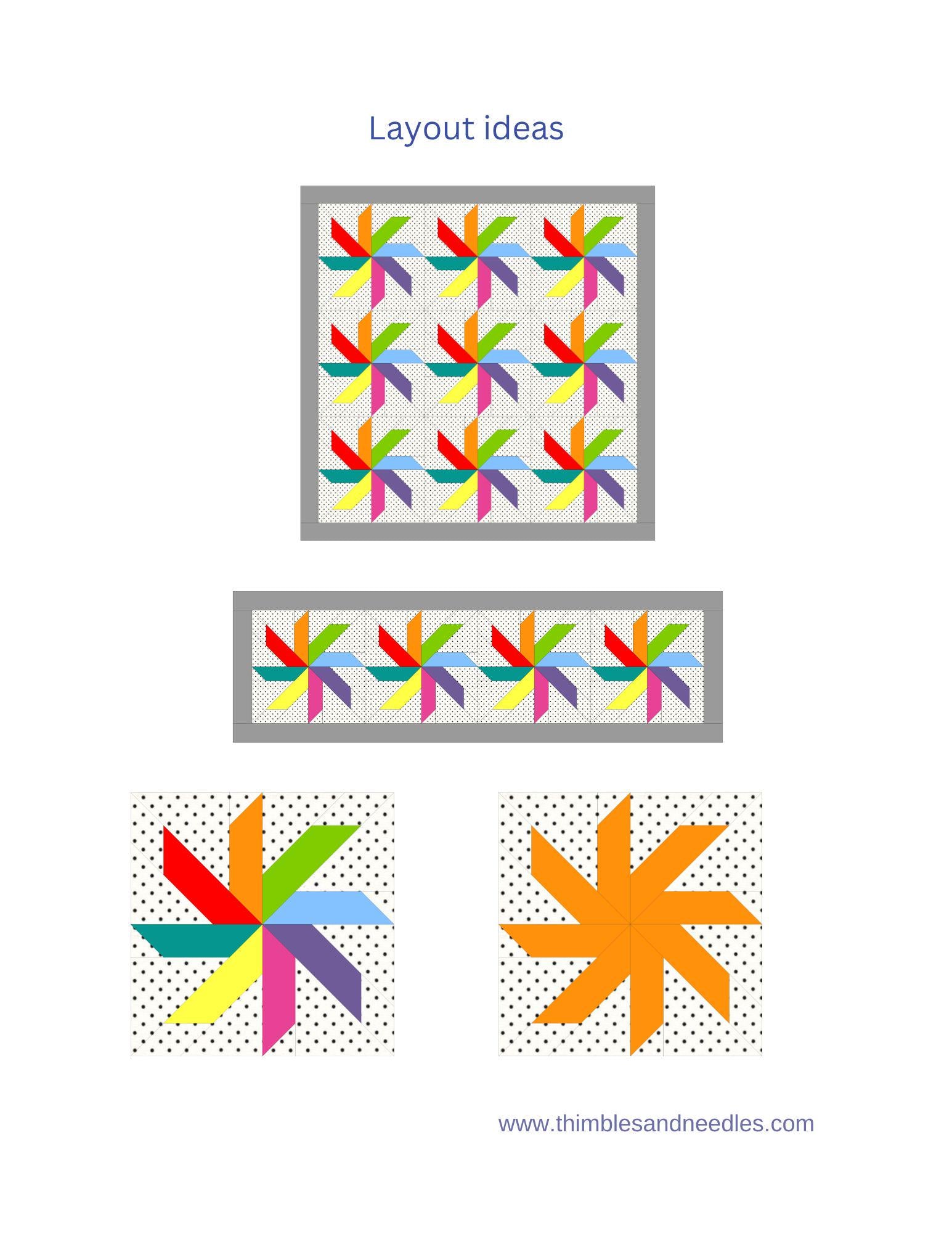 Asterisk Star FPP Foundation Paper Piecing quilt block pattern Digital Download