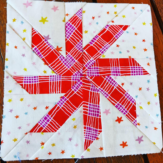 Asterisk Star FPP Foundation Paper Piecing quilt block pattern Digital Download