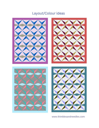 Starfish FPP Foundation Paper Piecing quilt block pattern Digital Download